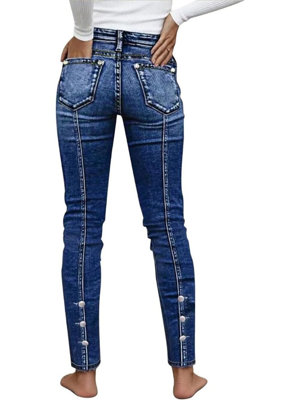Mid Waist Skinny Butt Lifting Slim Fit Jeans for Women - Flattering & Stylish